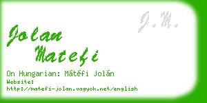 jolan matefi business card